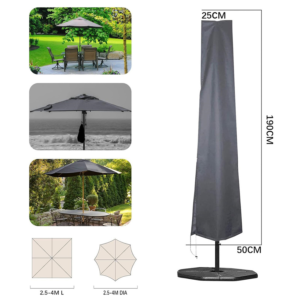 High Quality Waterproof Umbrella Covers Outdoor Garden Patio Parasol Covers With Zip Drawstring Cord