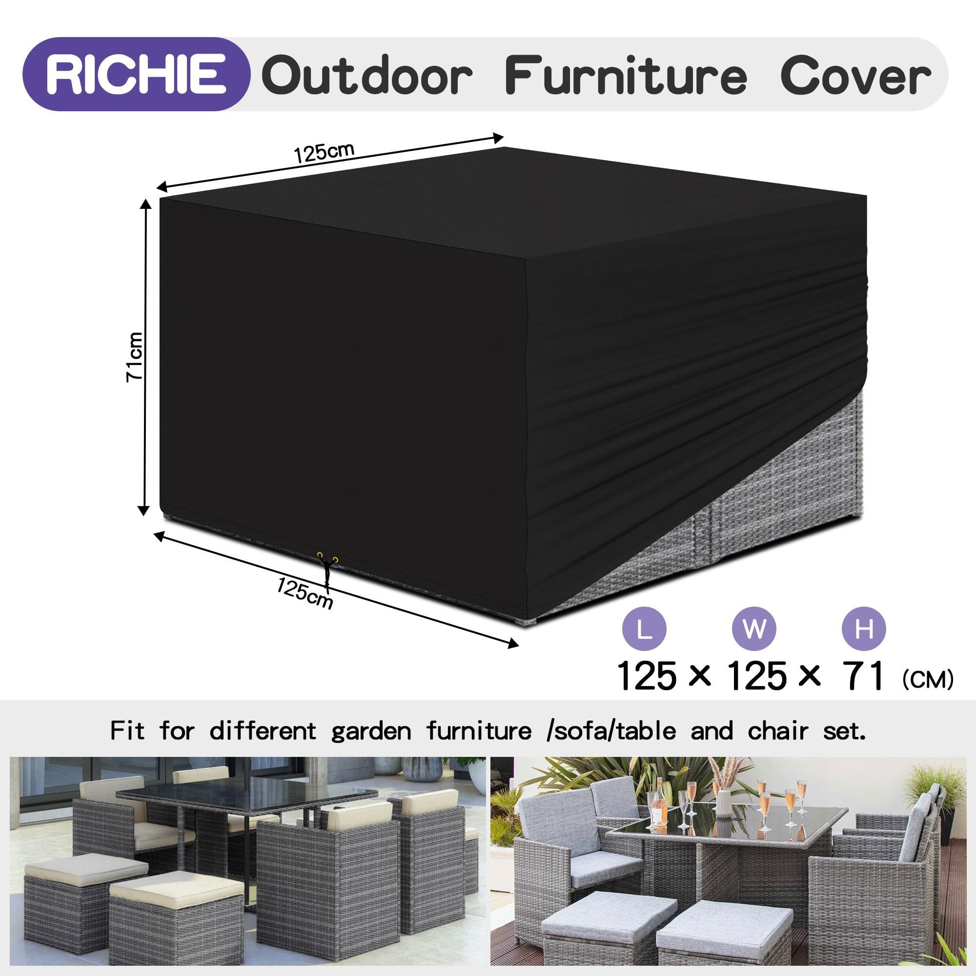 Garden Square 420D Heavy Duty Outdoor Patio Table Cover  Rattan Cube Set Cover Garden Furniture Covers Waterproof