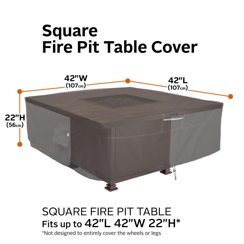 Factory Waterproof Durable OEM ODM Heavy Duty Square Outdoor Patio Fire Pit Cover Square Fire Pit Table Cover