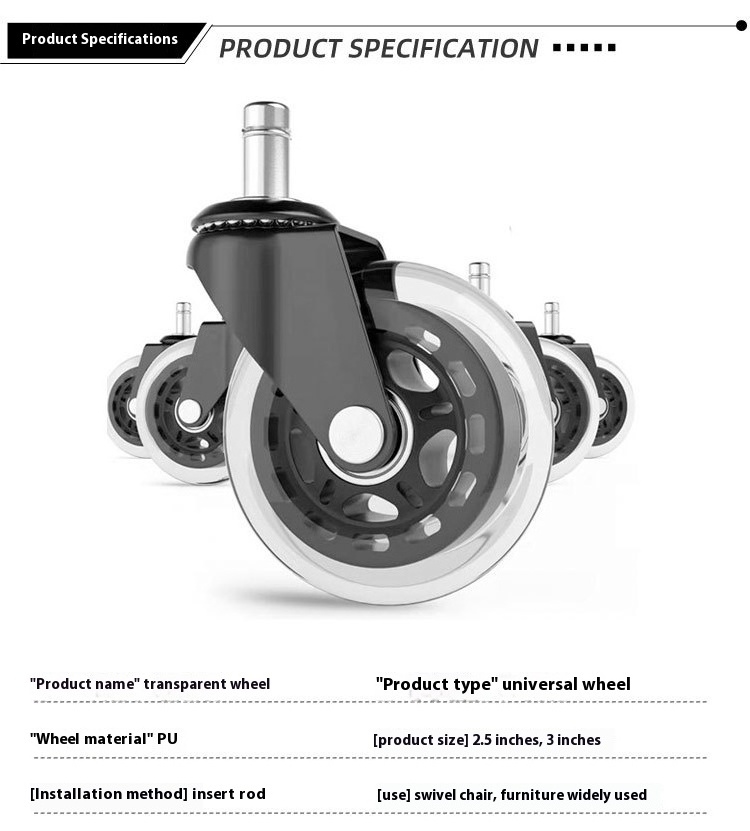 Furniture Castors Office Chair Wheel Caster 3.5 Inch Office Chair Caster Heavy Duty Caster Wheel