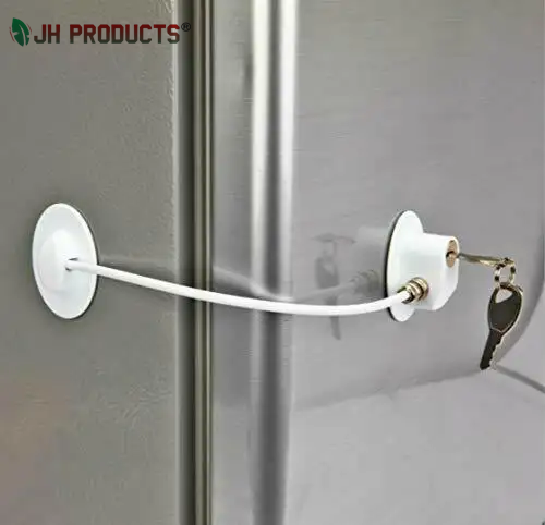 Factory wholesale 2 pack refrigerator door locks with 4 keys white