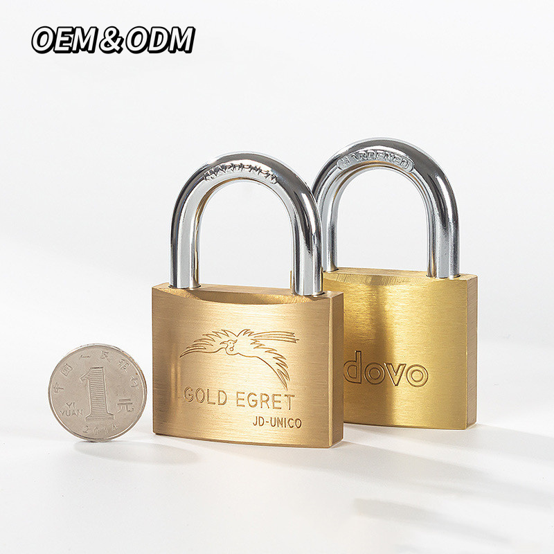 Product Manufacturer Custom Logo Solid Brass Long Shackle Small Lock Padlock