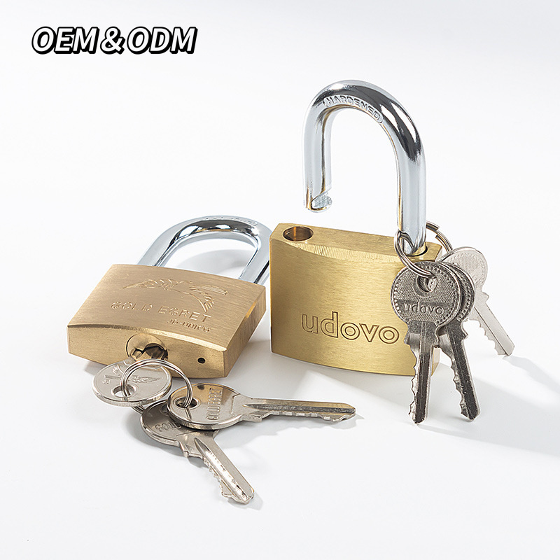 Product Manufacturer Custom Logo Solid Brass Long Shackle Small Lock Padlock