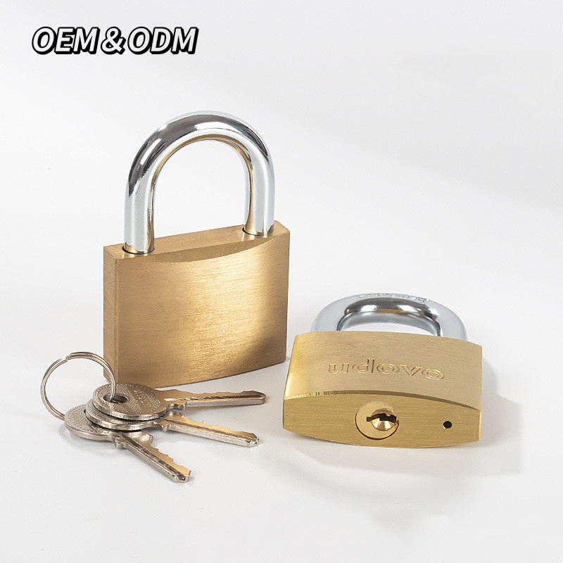 Product Manufacturer Custom Logo Solid Brass Long Shackle Small Lock Padlock