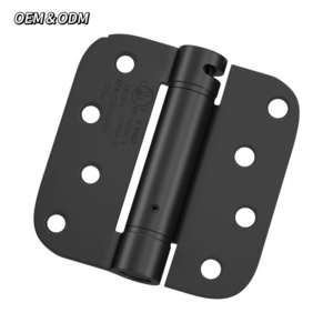 Matte Black Round 3-1/2" X 3.5" 5/8 Radius Stainless Steel Folding Hinges Spring Hinges For Doors Heavy Door Hinge