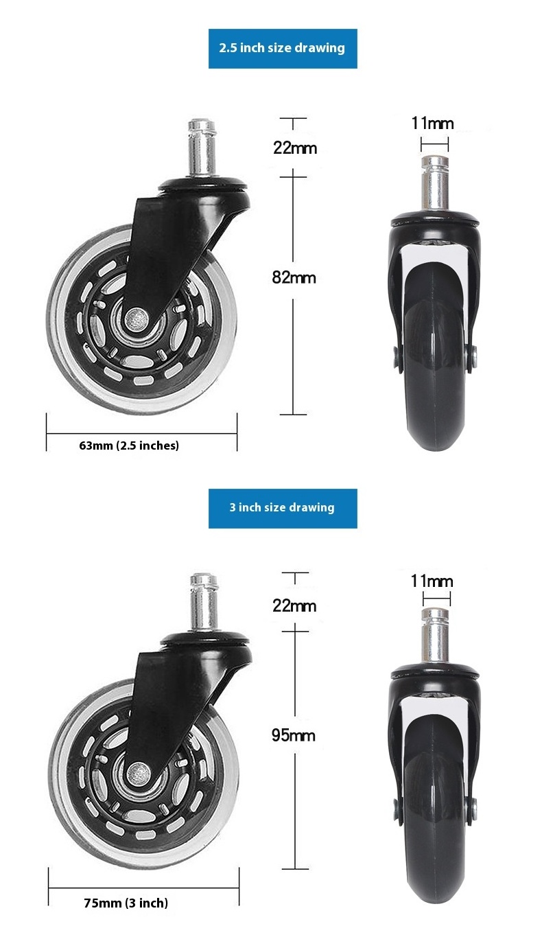 Furniture Castors Office Chair Wheel Caster 3.5 Inch Office Chair Caster Heavy Duty Caster Wheel