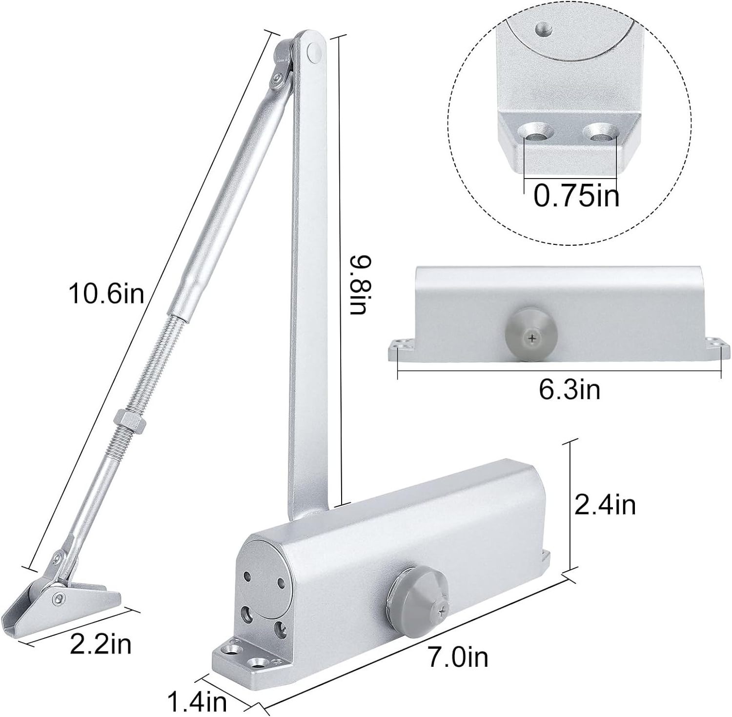 Professional Manufacturer Automatic Door Closer UL Listed Medium Heavy Duty Adjust Hydraulic Commercial Door Closer