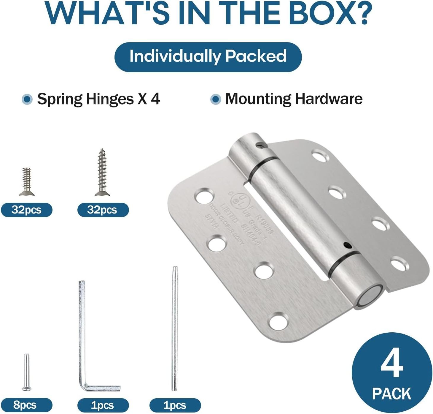 Round Corner Self Closing Heavy Duty Torsion Spring Hinge