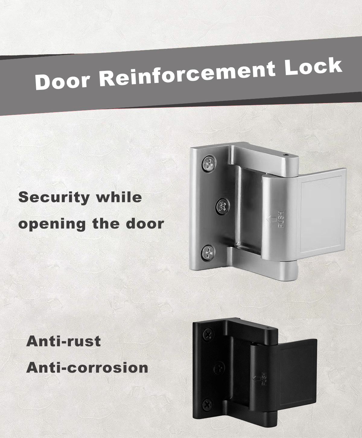 Popular Wholesale Zinc Alloy door guard security reinforcement stopper lock High Quality door latch security door lock