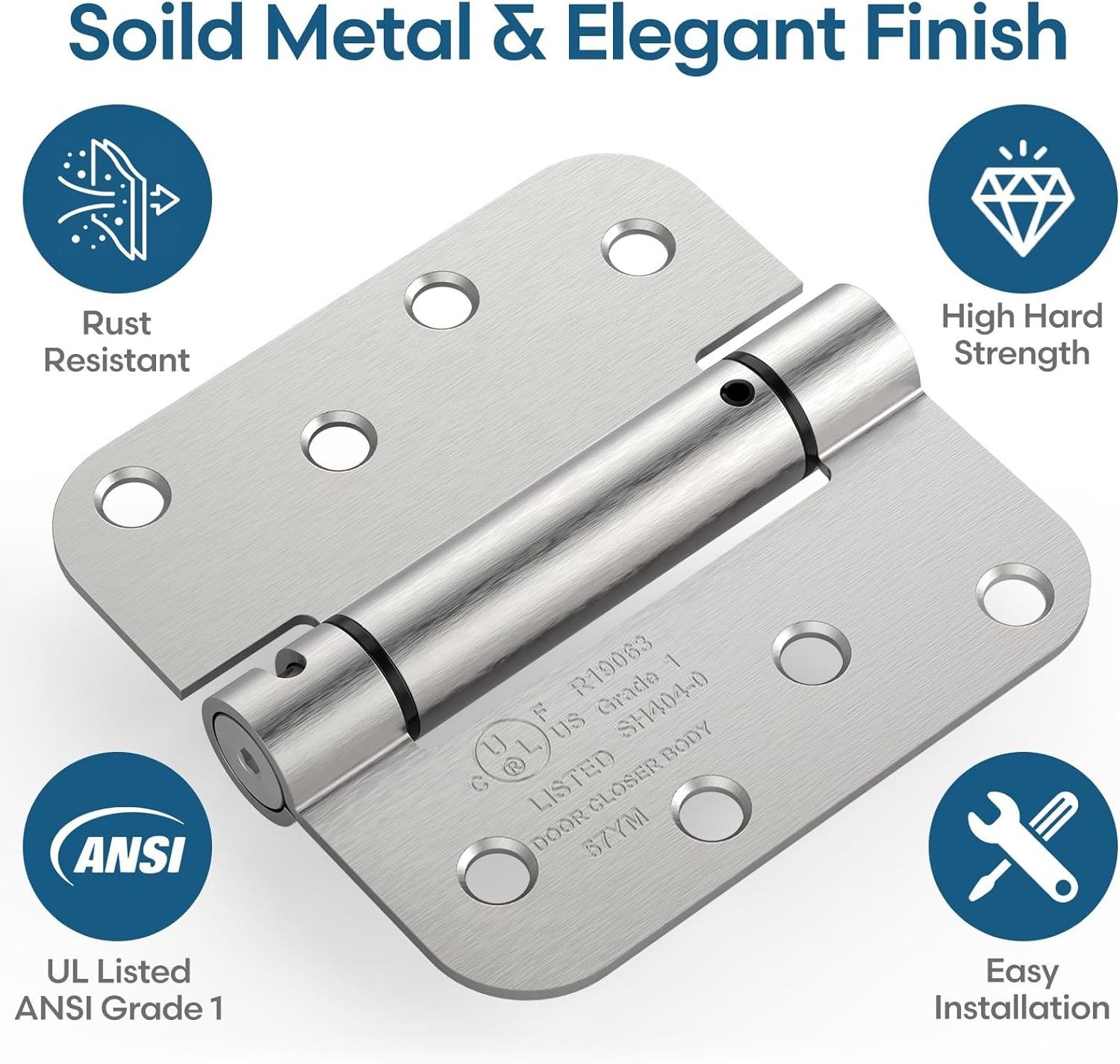 Round Corner Self Closing Heavy Duty Torsion Spring Hinge