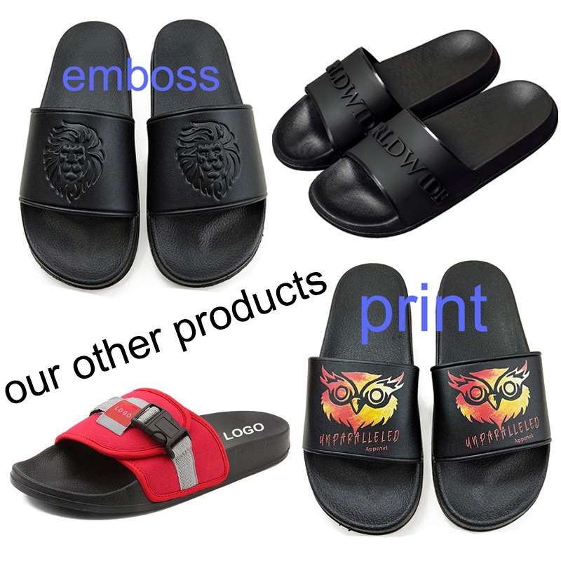 Chinelo 2020 Designs Slides Supplier Designer 3D Men'S Pantoffel Custom Logo Slides Flat Slide Rubber Sandals Spa Slippers