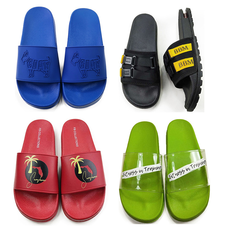 Chinelo 2020 Designs Slides Supplier Designer 3D Men'S Pantoffel Custom Logo Slides Flat Slide Rubber Sandals Spa Slippers