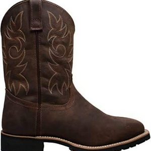 2023 Wholesale Men's steel  Toe Cowboy Boots Brown High Cut Western Boots crazy horse leather