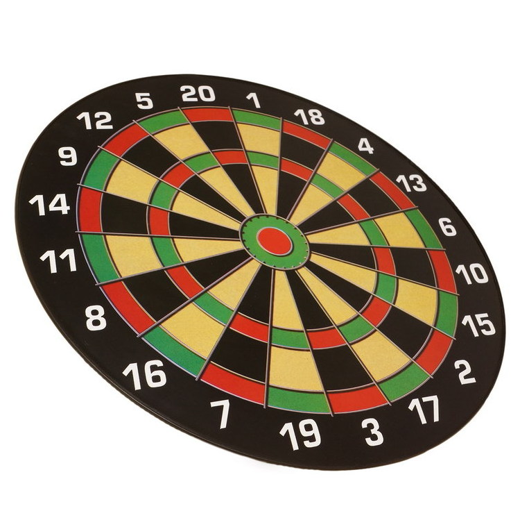 Magnetic Dart Board Game Full Set with 3 Green and 3 Red Darts in Cardboard Box