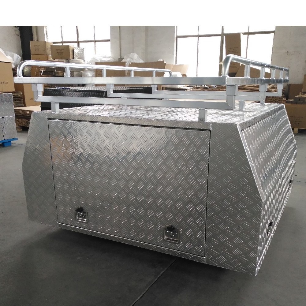 Waterproof Trailer Pickup Aluminum UTE Truck Tool Box Truck Canopy with three doors 2100X1800X860