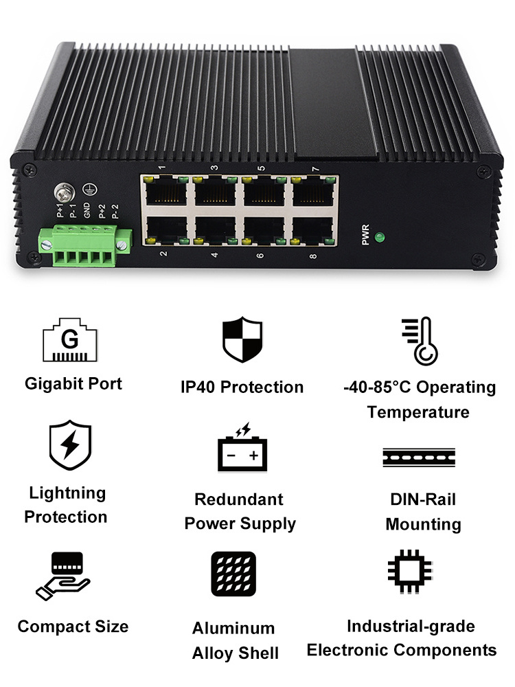 Factory direct sales RJ45 5ports outdoor switch poe 10/100/1000Mbps network switch for ethernet switch 5 port