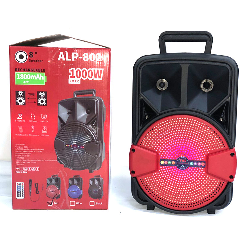 ALP-801/ALP-802/ALP-803/ALP-804 China factory cheap wireless portable bluetooth boombox  dj party 8 inches karaoke speaker