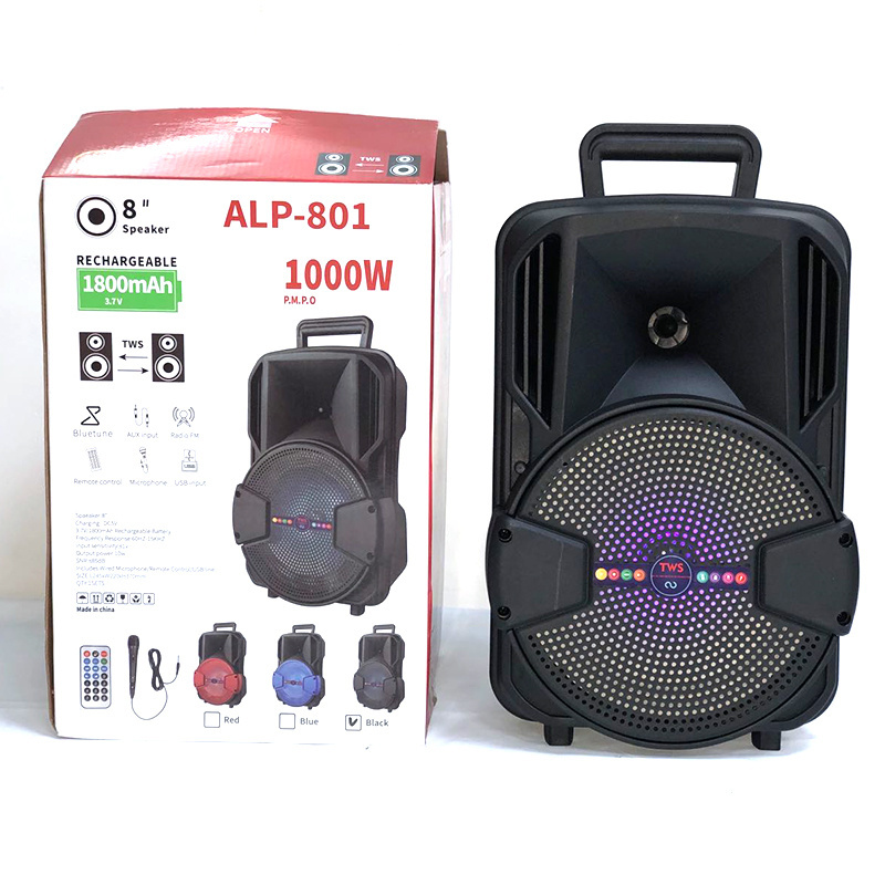 ALP-801/ALP-802/ALP-803/ALP-804 China factory cheap wireless portable bluetooth boombox  dj party 8 inches karaoke speaker