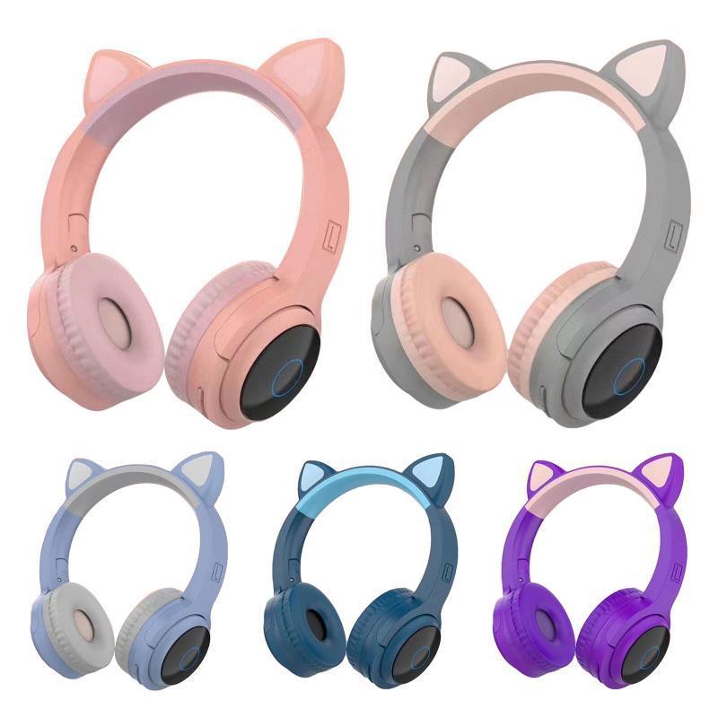 XY-203 Wireless Bluetooth 5.0 Headset Fashion Glowing Cute Cartoon Cat Ear Shape 400mAh Large Capacity Battery Headphones