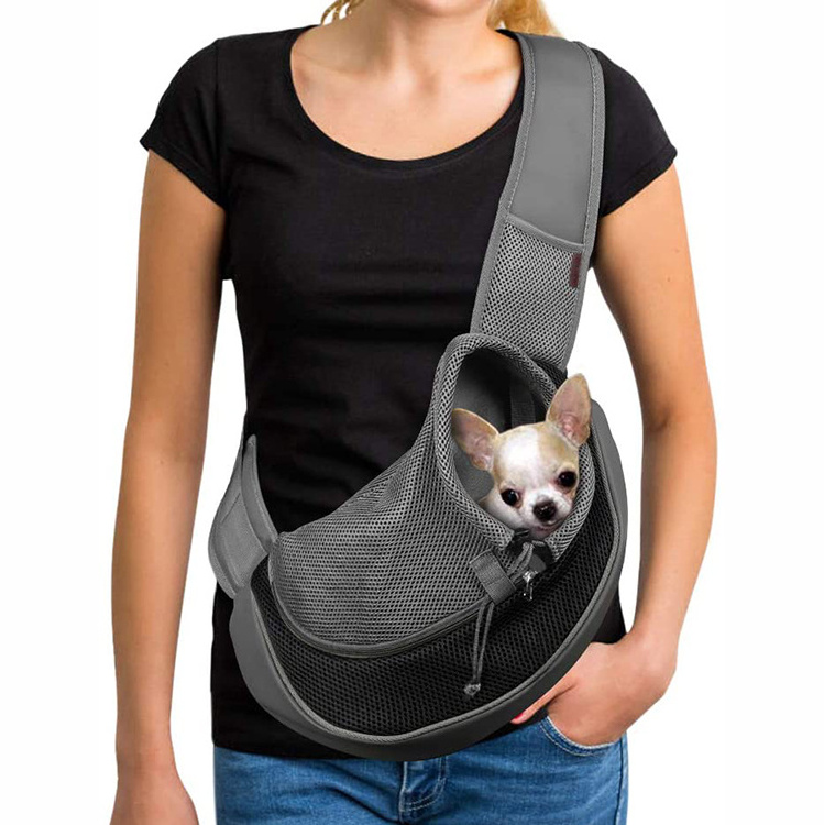 Custom Pet Dog Sling Carrier Breathable Mesh Travel Safe Sling Bag Carrier for Dogs Cats