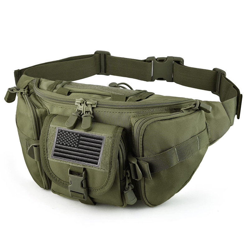 Custom Logo Outdoors Fishing Cycling Camping Hiking Multi-Functional Hip Bum Belt Tactical Fanny Pack Waist Bag