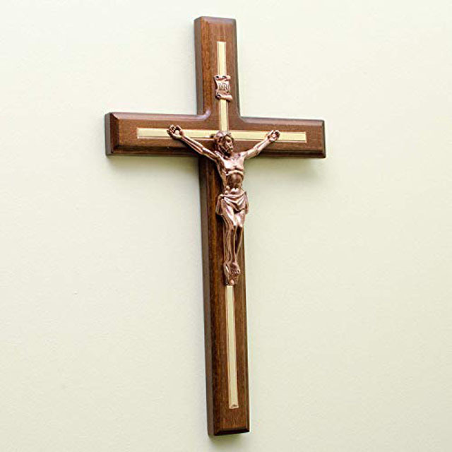 Handmade Crucifix Wall Cross - Wooden Catholic Crucifix - Hanging Crosses for Home Wall Decor - 12 inch