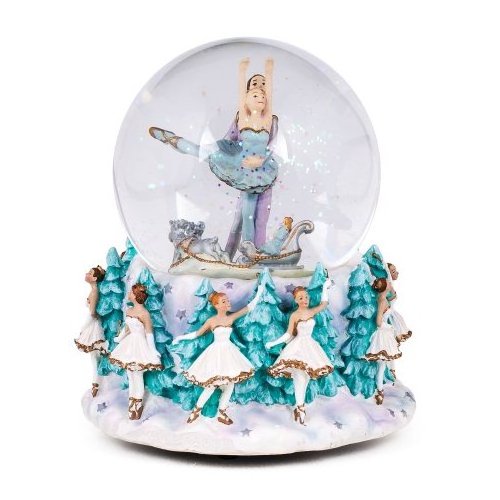 OEM design dancing water snowball resin Girl snow globe