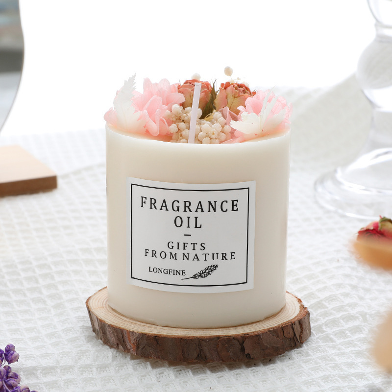 Home Decor Handmade Real Dried Flowers Decor Scented Candles Creative Romantic Aromatherapy Candles