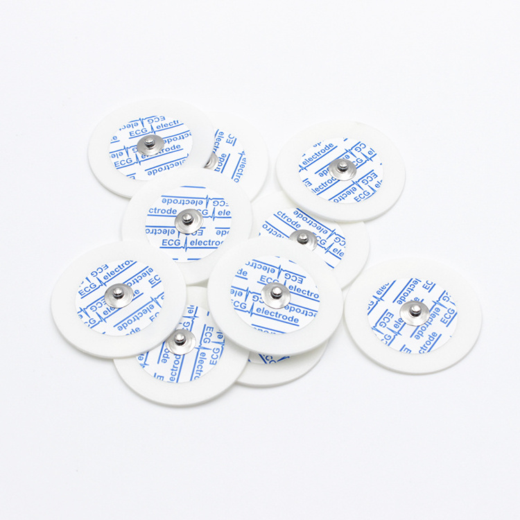 50pcs Adult disposable ecg ekg electrodes foam round Ag/AgCI sensor 50mm Conductive Electrode Pad Medical Device