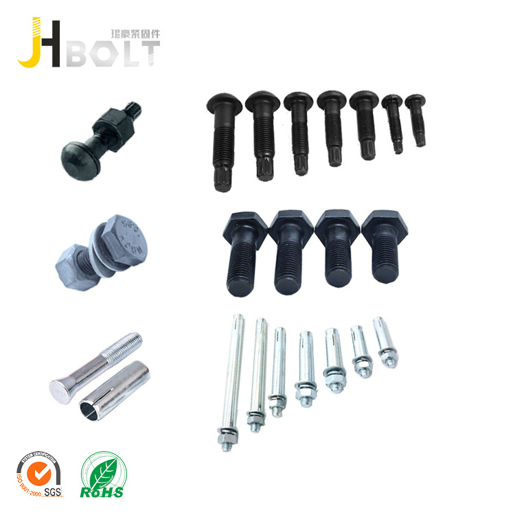 Carbon Steel Black Bolt With Washer and Nut Hex Bolts With Washer Attached Carbon Steel Flush Bolt