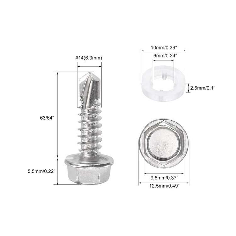 JH Bolt Fastener Factory hex washer with phillips self drilling screws hex self drilling screws with wings