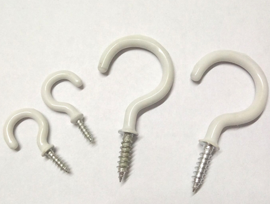 Vinyl Coated Screw-in Wall Ceiling Screw Cup Hooks  for Kitchen