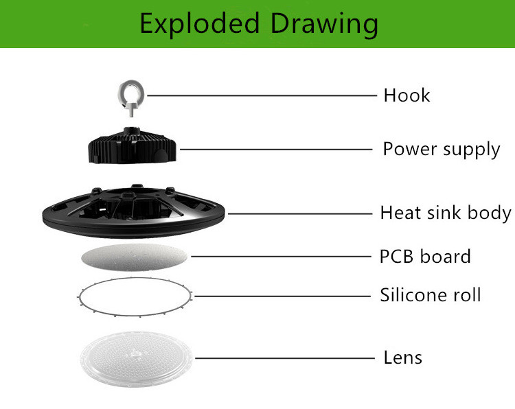 Made in China ip65 led ufo high bay light 100w 120w 150w 200w 240w for Warehouse