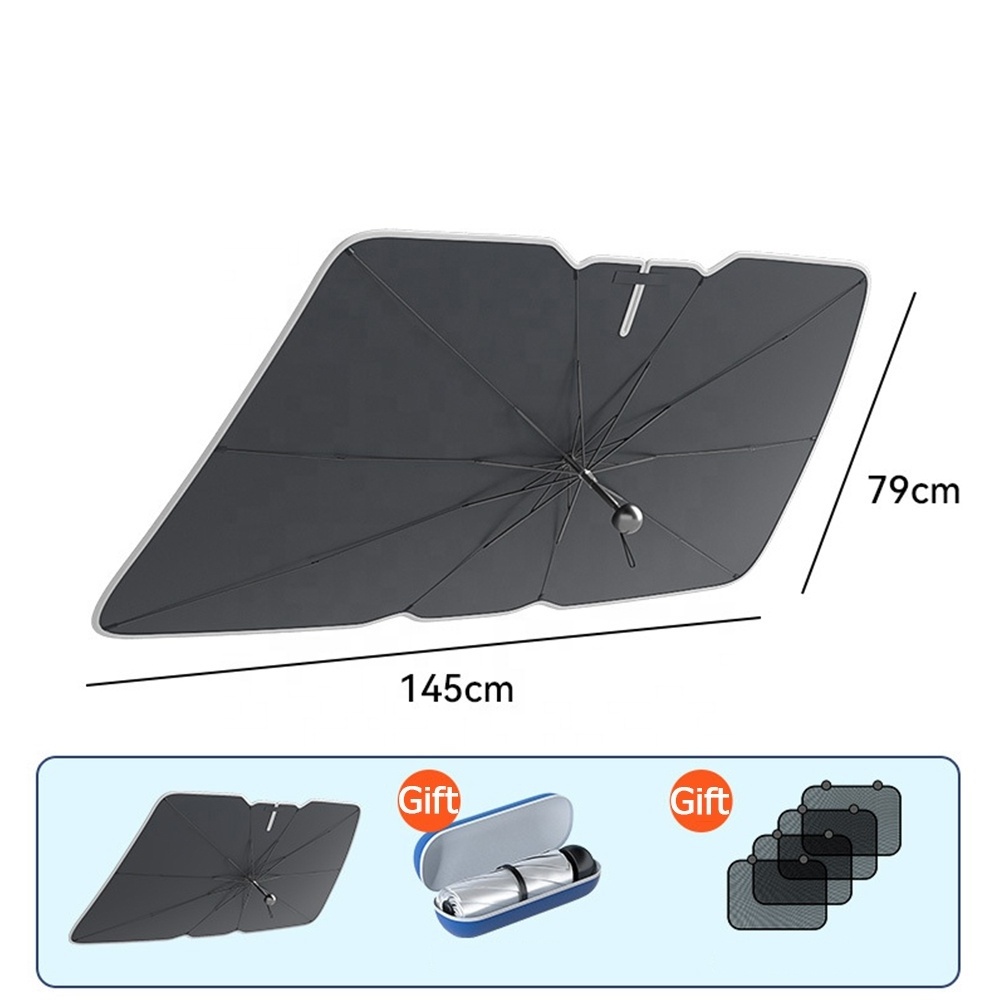 Front Windshield Sunshade Umbrella UV Rays Protection Foldable Sunroof For Tesla Model 3