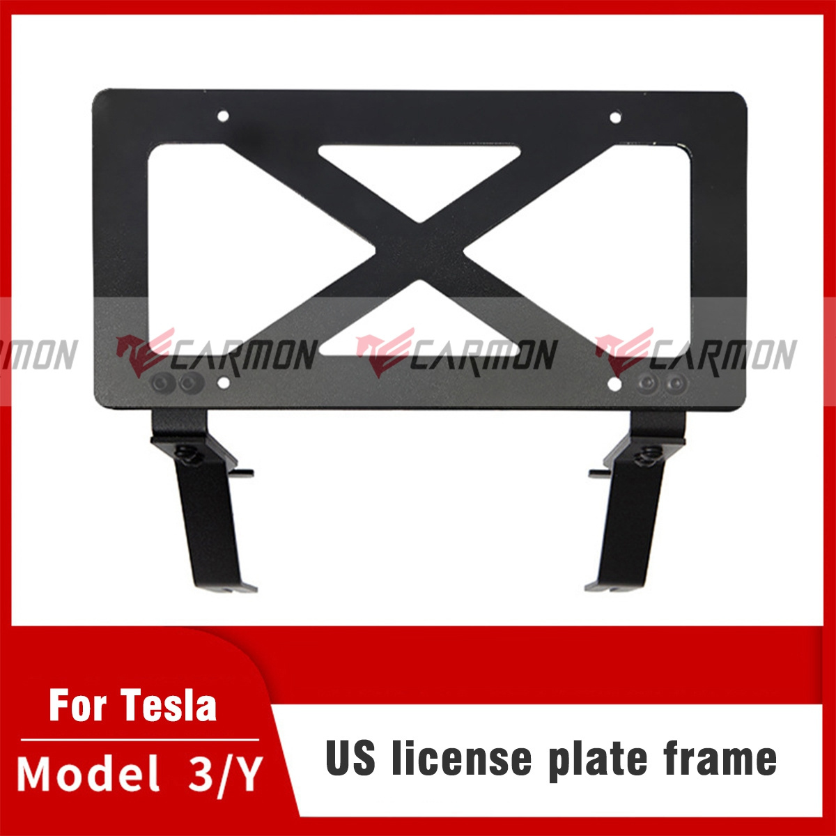 USA size aluminum alloy free drilling blank metal custom logo car license plate frame for Tesla Model 3 Model Y