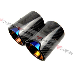 1 Piece Burnt Blue Carbon Fiber Exhaust Tip Muffler For BMW M Performance exhaust pipe M2 F87 M3 F80 M4 F82 F83 M5 F10 M6 F12