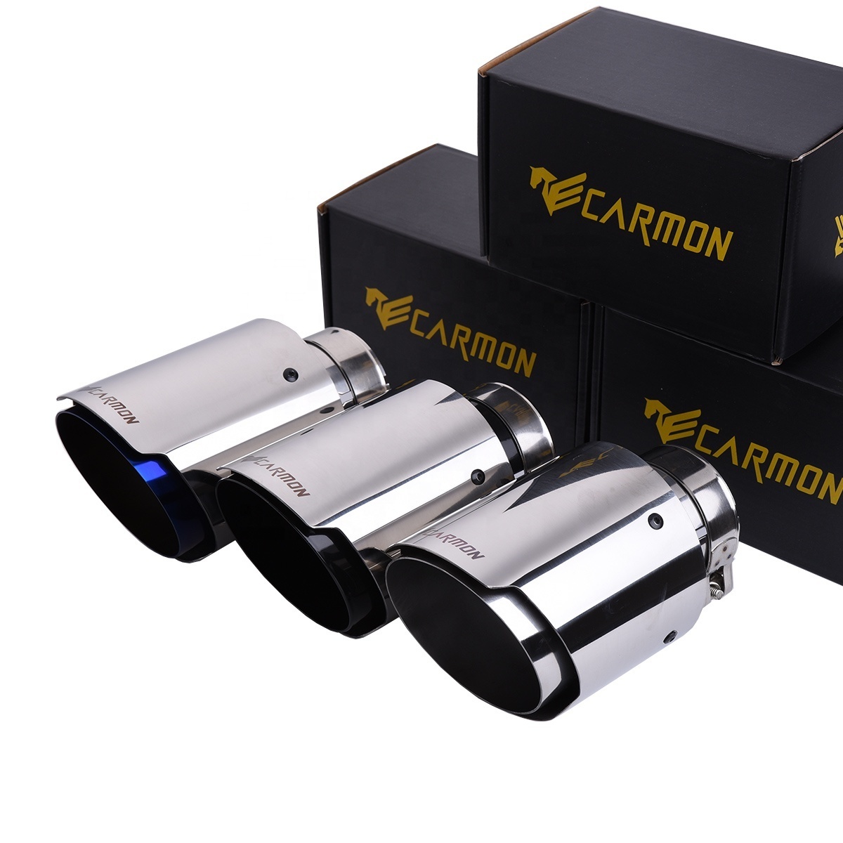 Carmon Car Universal Stainless Steel Exhaust Tip Burnt Blue Muffler for BMW BENZ Audi VW Golf car exhaust muffler