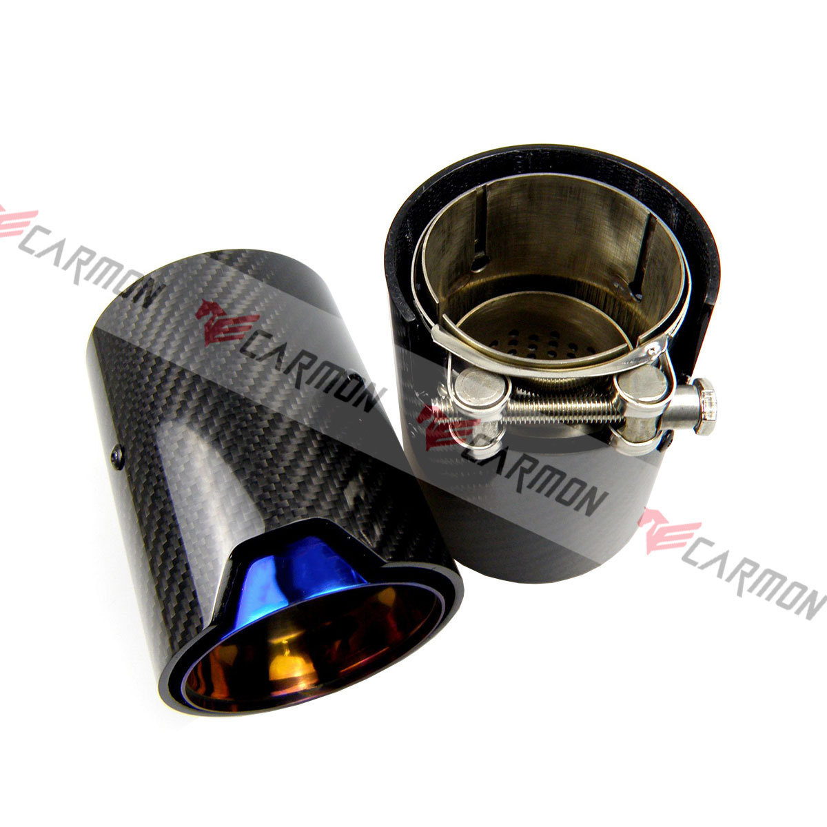 1 Piece Burnt Blue Carbon Fiber Exhaust Tip Muffler For BMW M Performance exhaust pipe M2 F87 M3 F80 M4 F82 F83 M5 F10 M6 F12