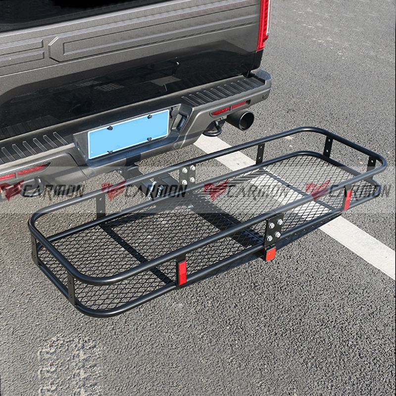 Foldable Hitch Car Rear Cargo Basket Carrier 230KG Luggage Rack Back Trailer For SUV Truck