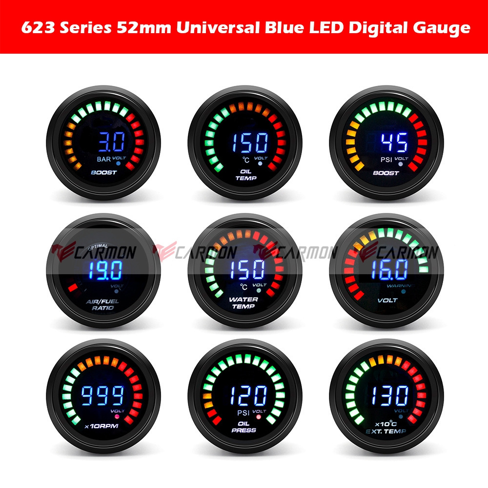 52mm LED Auto Digital 2 inch Voltage Meter Digital Blue LED 8-18v Volt Gauge Voltmeter For Racing Car