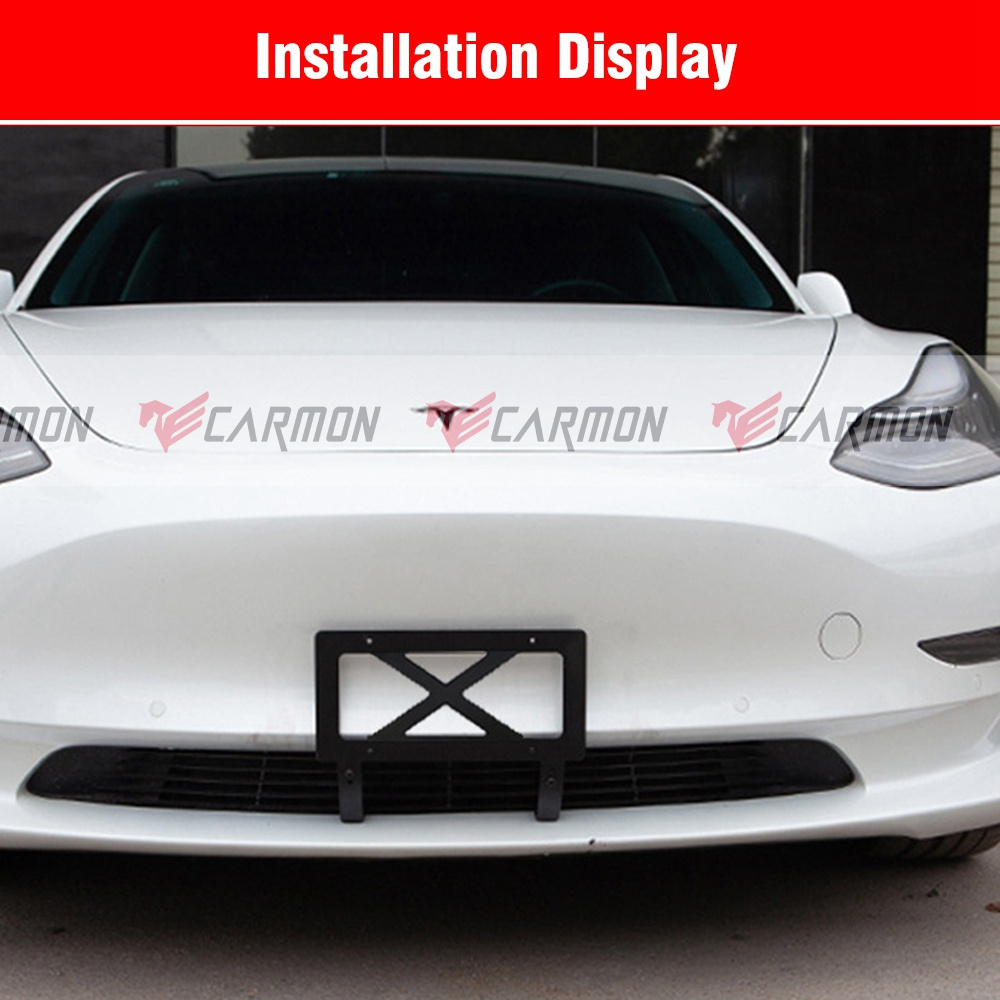 USA size aluminum alloy free drilling blank metal custom logo car license plate frame for Tesla Model 3 Model Y