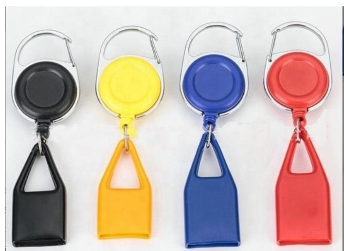 Multicolor oval yoyo Plastic ABS ID name badge reel Retractable badge holder Carabiner Badge Reels with Lighter Holder wholesale