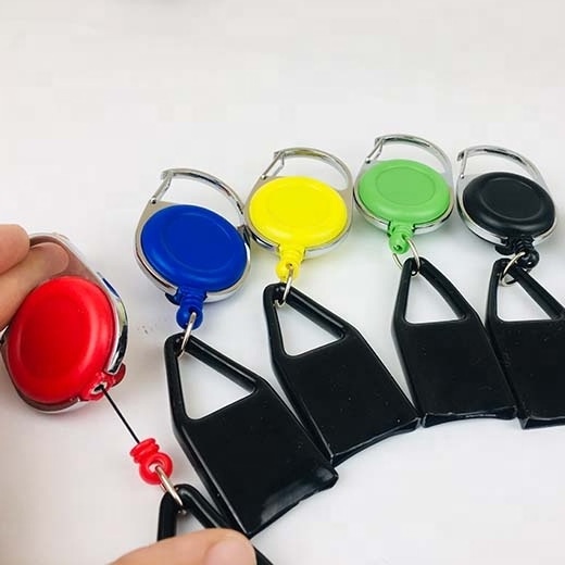 Multicolor oval yoyo Plastic ABS ID name badge reel Retractable badge holder Carabiner Badge Reels with Lighter Holder wholesale