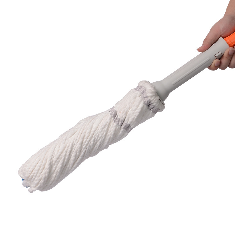 Household lazy cleaning cotton yarn wringing mop dry and wet wringing mop with telescopic stainless steel rod