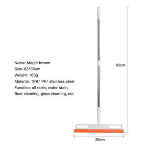 Chaoyuan's New Silicone Pet Hair Broom Telescopic Magic Clean Sweeper Squeegee Scratch Bristle Long Push Broom