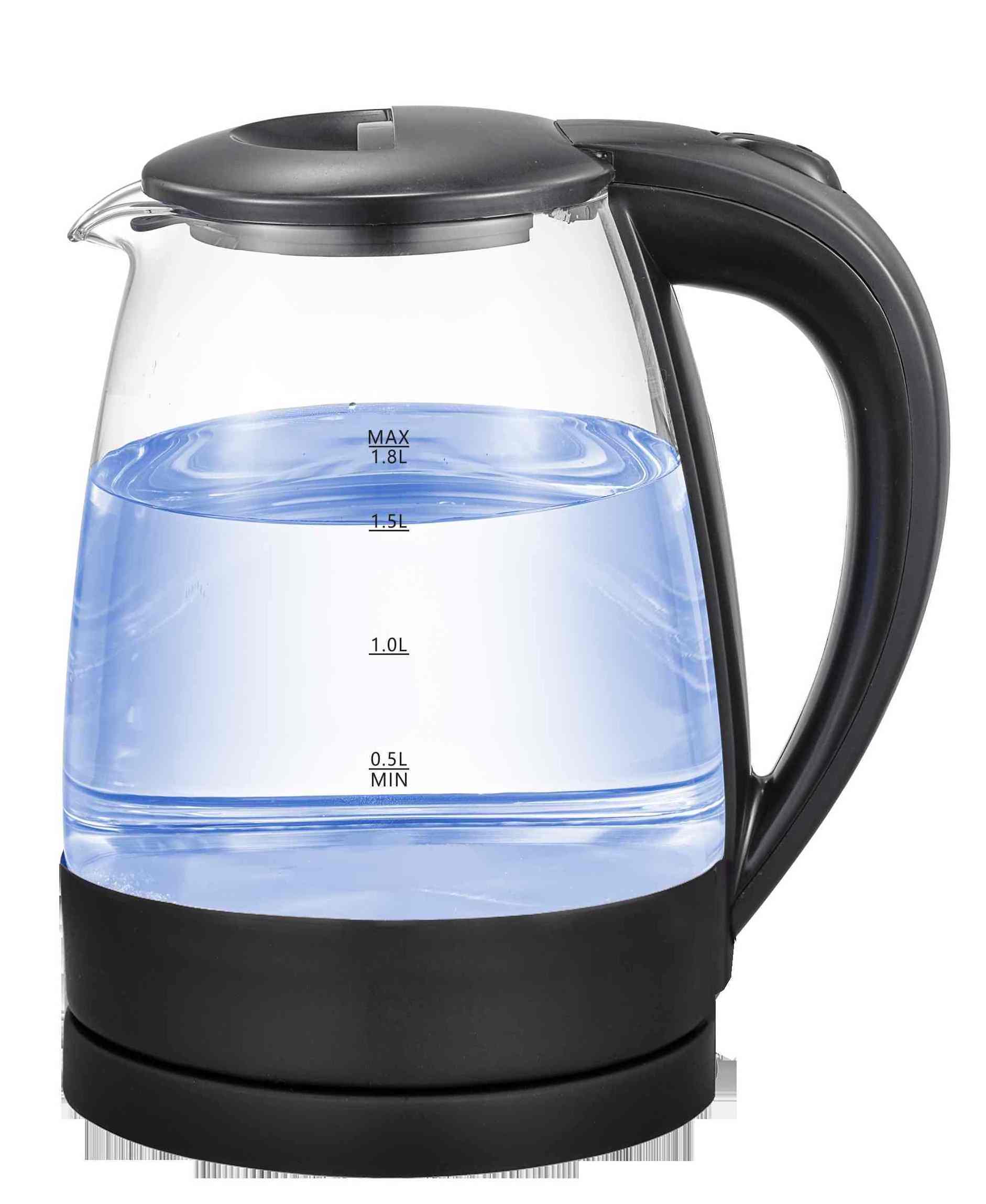 Cordless Electric glass tea kettles with blue light classic