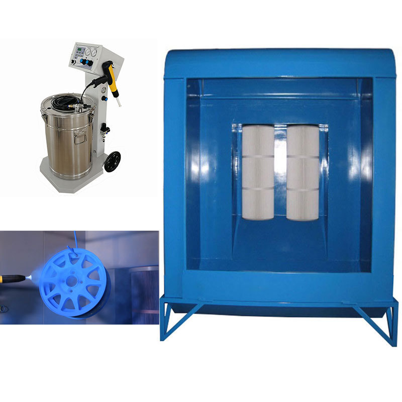 Small Manual Powder Coating Booth With Powder Coating Machine and Spray Gun