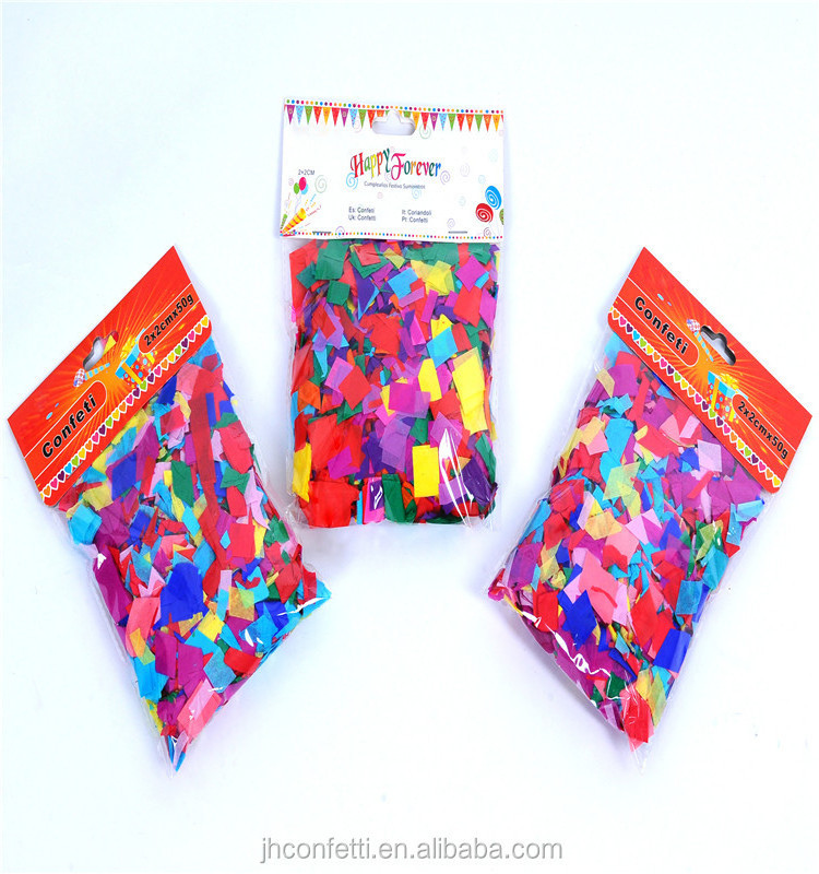 Colored tissue paper wedding confetti for rave party event celebration