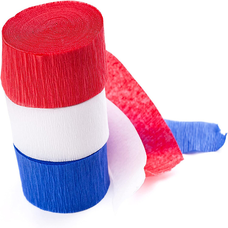 Crepe Paper Streamers (Red, White, and Blue), Party Decorations