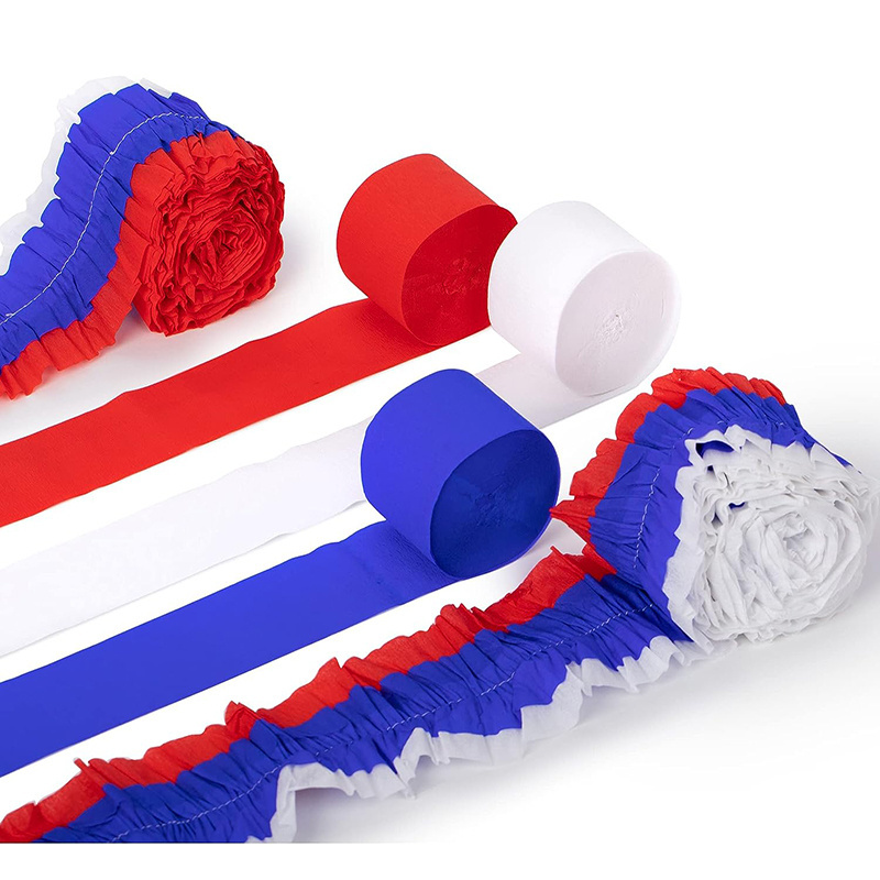 Crepe Paper Streamers (Red, White, and Blue), Party Decorations